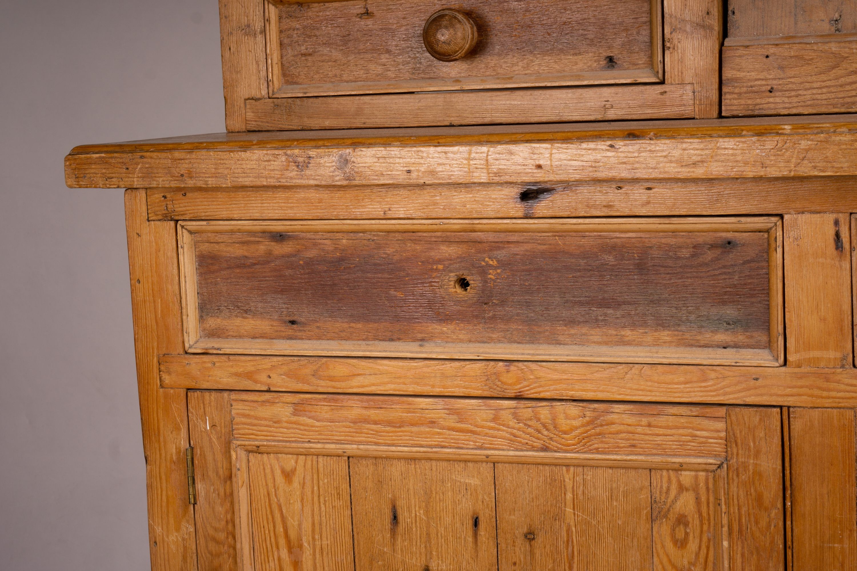 A stripped pine dresser, W.185cm D.66cm H.202cm